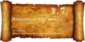 Matkovics Tímea névjegykártya