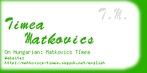 timea matkovics business card